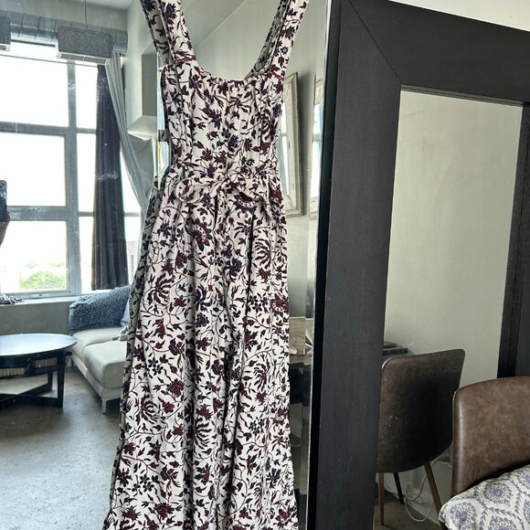 Ulla Johnson Floral Jumpsuit in Burgundy and White - Picture 4 of 13